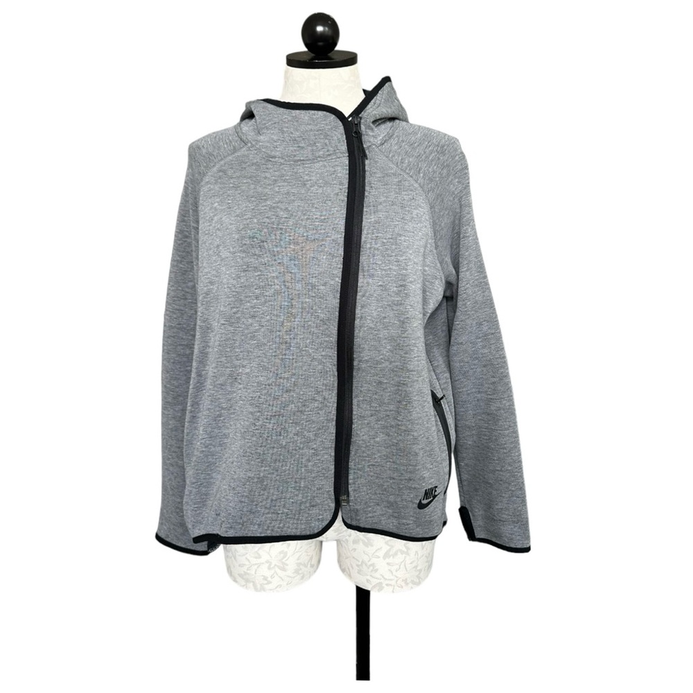 Nike Sportswear Tech Fleece Women's Full Zip Cape Hoodie Carbon Heath Size Large - Picture 3 of 16